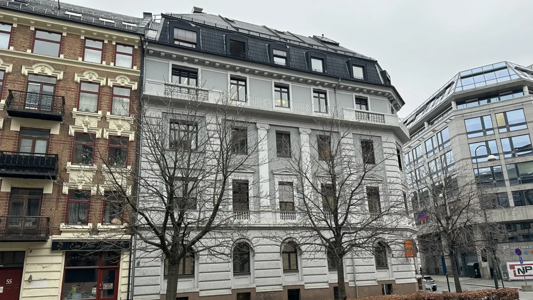 bygget i Munkedamsveien 53 før fasaderehabiliteringen