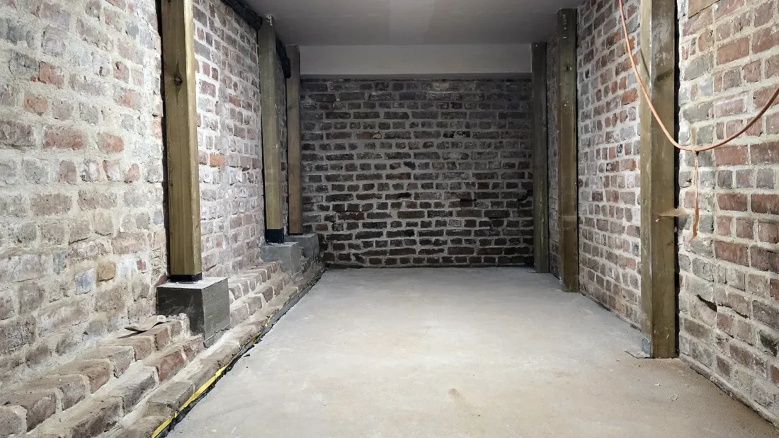 ferdig lagt betong på kjeller gulv i borettslag