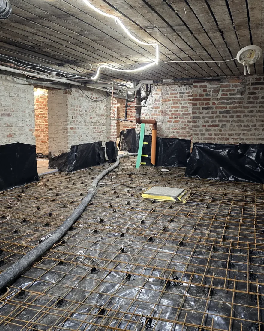 kjeller gulv før det legges betong