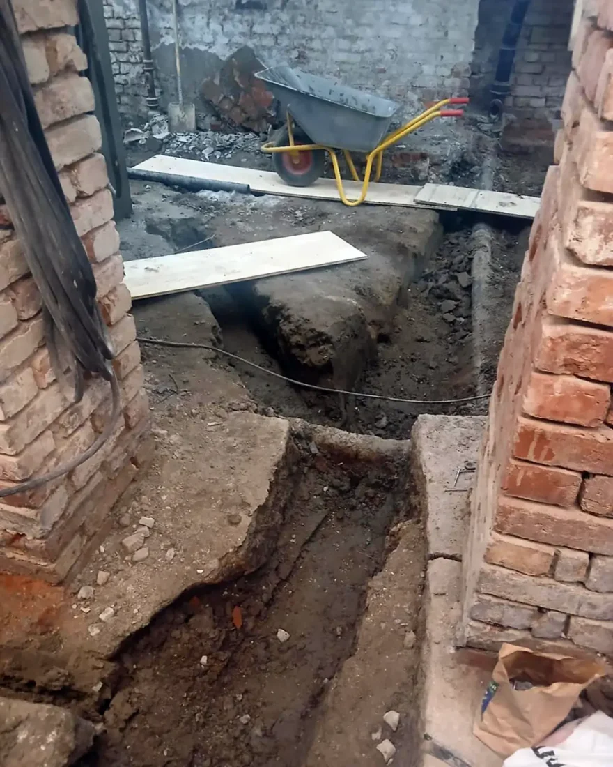 Kjeller i borettslag under  rehabilitering