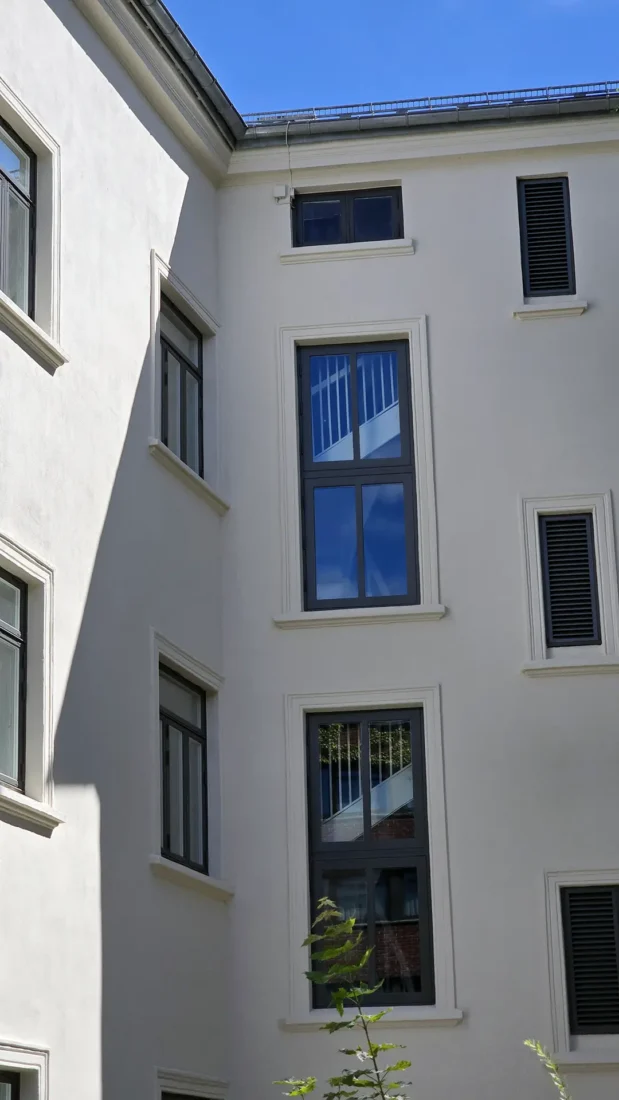 detaljer i fasaden på bygget i Uranienborgveien 26